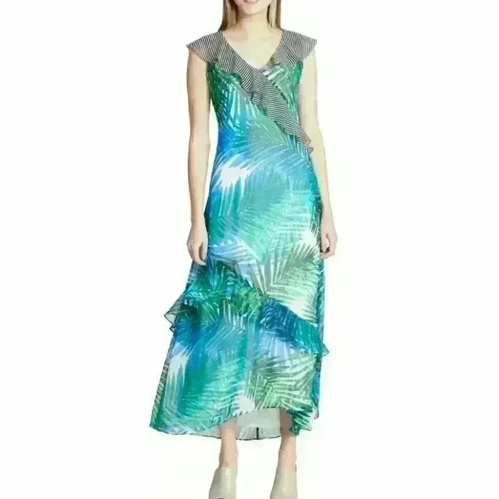 NEW! Calvin Klein Women’s 6 Ruffle Maxi Dress NWT $139